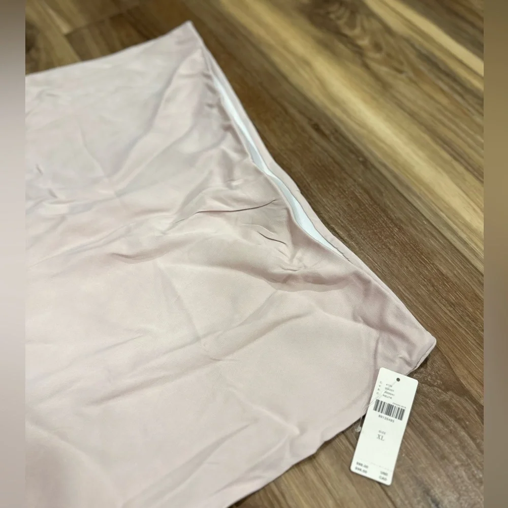 Anthropologie Tilda Midi Slip Skirt in Nude Pink Neutral Blush Sz XL NWT
